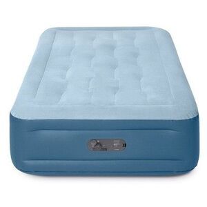 Intex -  Mid Rise Hexbeam 14" Electric Pump Twin Air  Blue